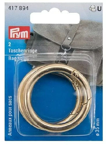 Prym 417894 Кольца для сумок 35 мм, цвет светлое золото (2 шт.) Prym 417894 Кольца для сумок 35 мм, цвет светлое золото (2 шт.)