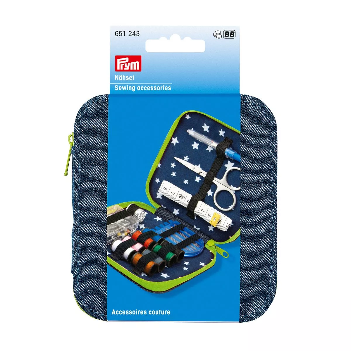 Prym 651243 Набор для шитья Jeans, зеленая молния Prym 651243 Набор для шитья Jeans, зеленая молния