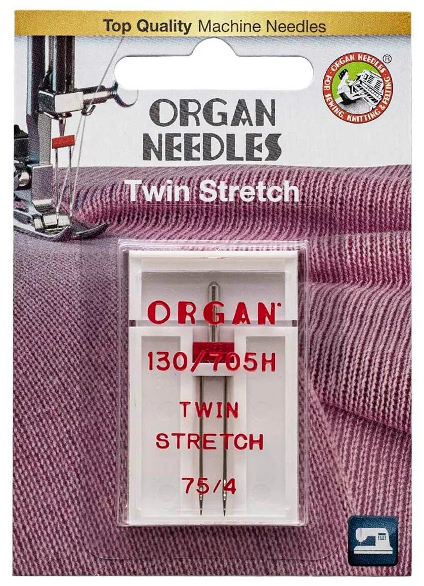 Иглы Organ двойные стрейч, № 75/4, 1 шт. Иглы Organ двойные стрейч, № 75/4, 1 шт.