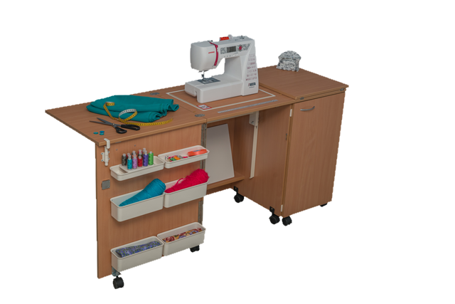Стол для швейной машины и оверлока Комфорт-5N+ (с дополнительной поверхностью для раскроя ткани)